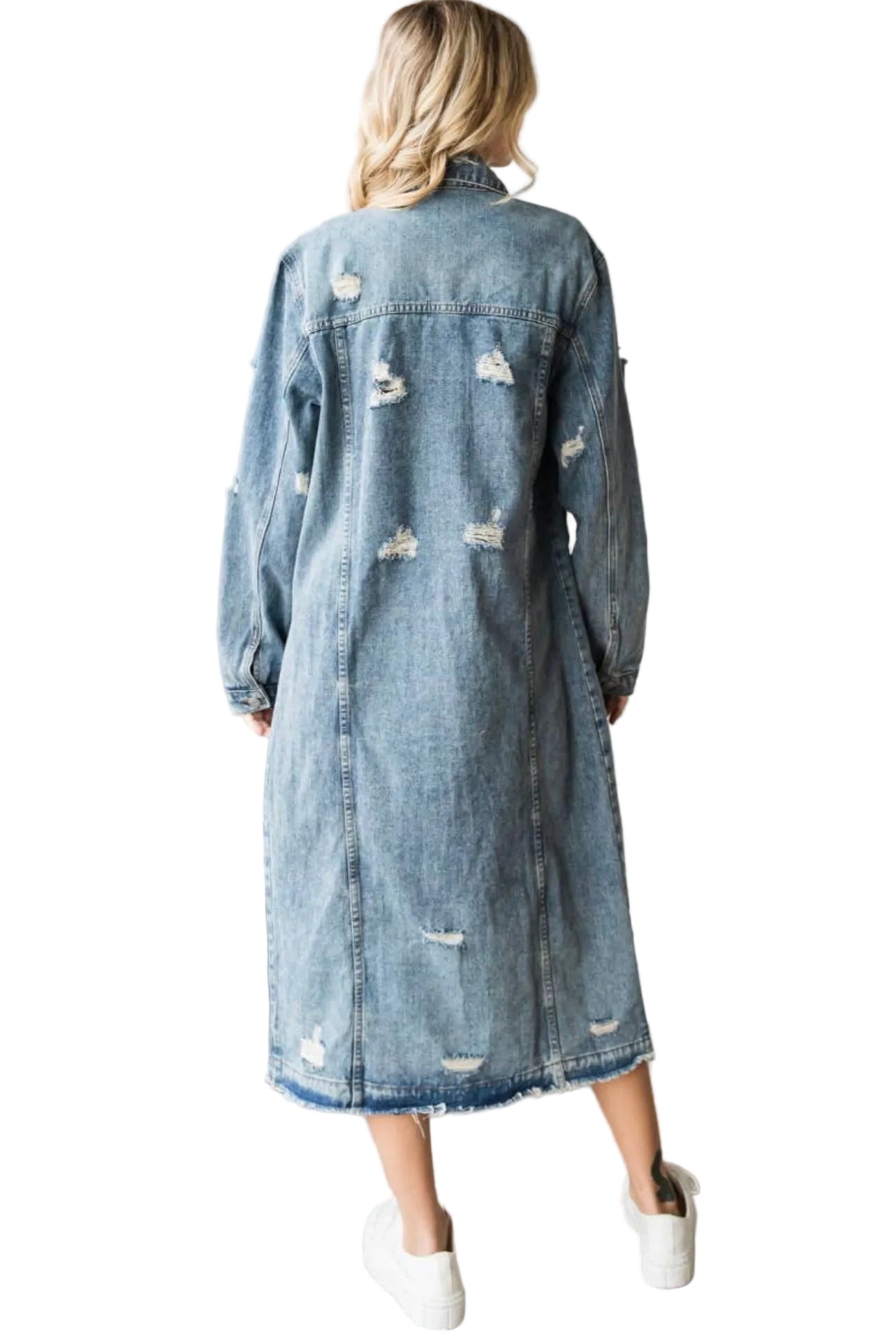 The Its A Vibe Long Denim Jacket