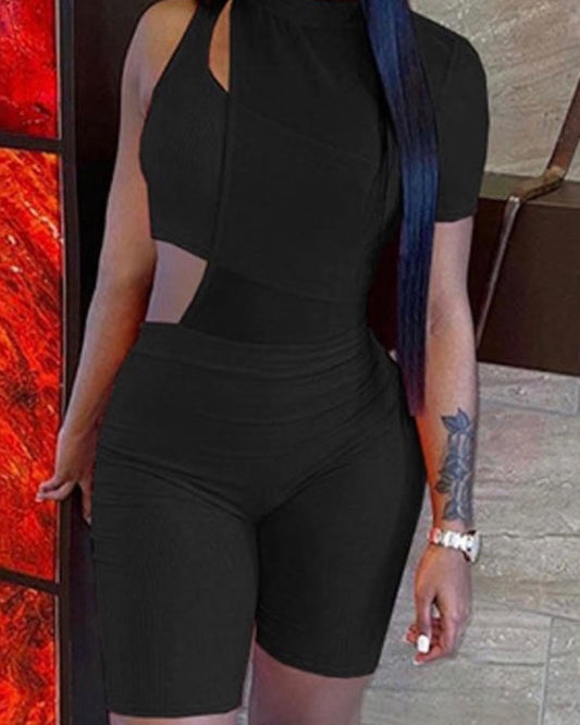 3 way black biker short set