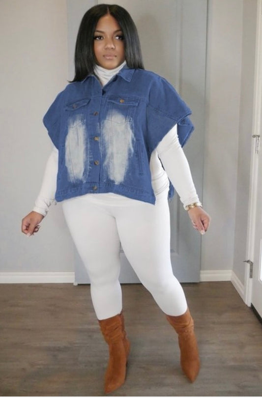 Something Like A Poncho Denim Jacket