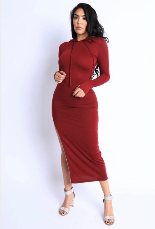 Zip It Hooded Maxi Dress
