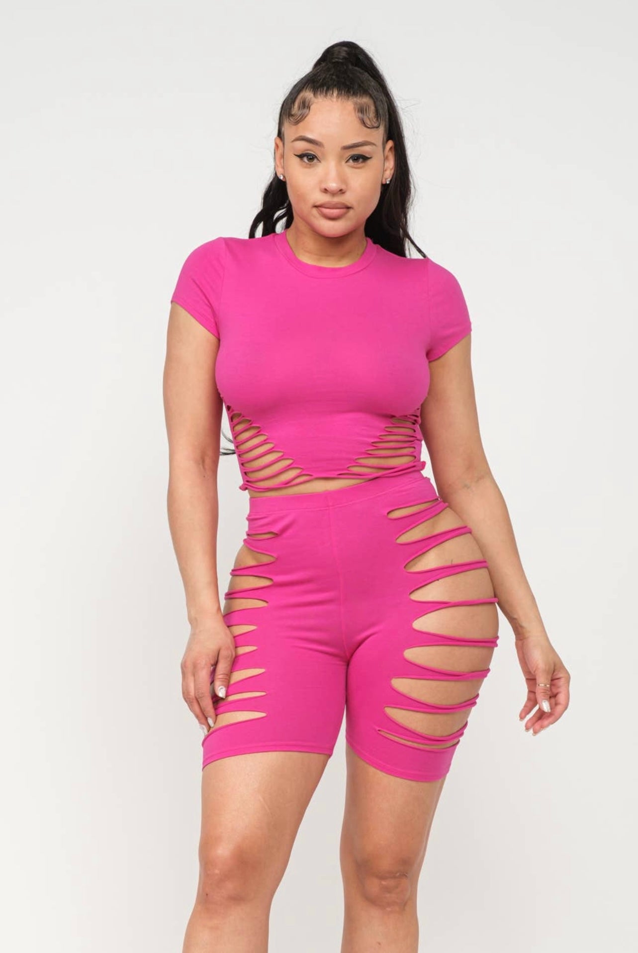 Show Some Skin Biker Short Set
