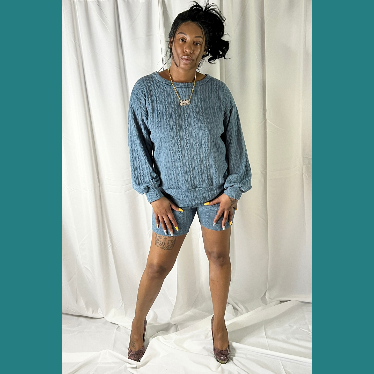 Sweater shorts clearance set